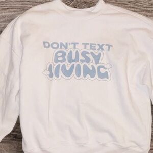 Hollister White Graphic Crew Neck sweatshirt